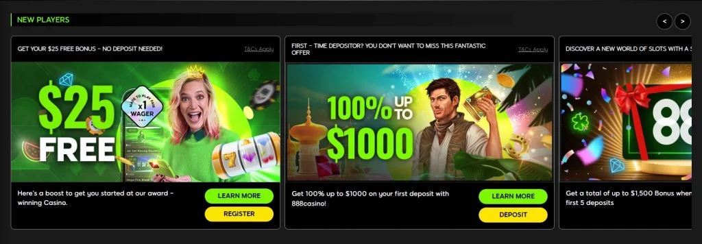 888 casino free spins