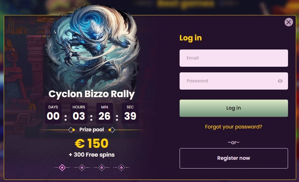 bizzo casino login